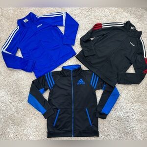 Adidas Black and Blue Track Jackets (Set of 3) Size M 10/12